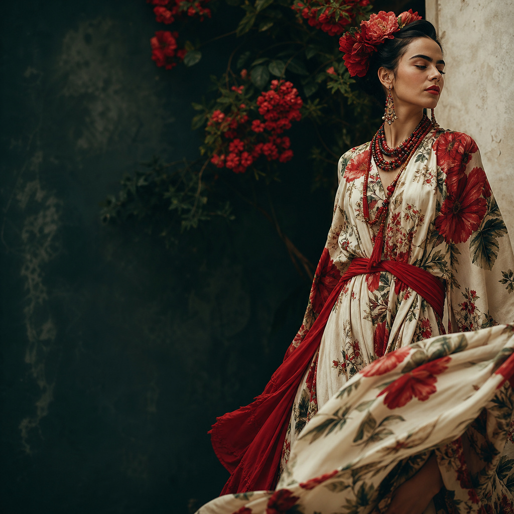 Silhouette florale et élégante illustrant la mode contemporaine